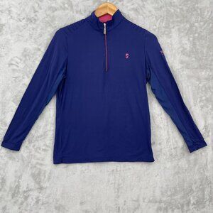 Tredstep Ireland Blue 1/4 Zip Mesh Sleeve Nylon Equestrian Shirt Top